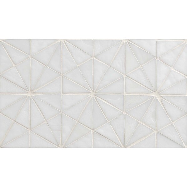 Stella Blanca Hand Crafted 14.88 In. X 8.5 In. X 8Mm Glass Mosaic Wall Tile, 10PK